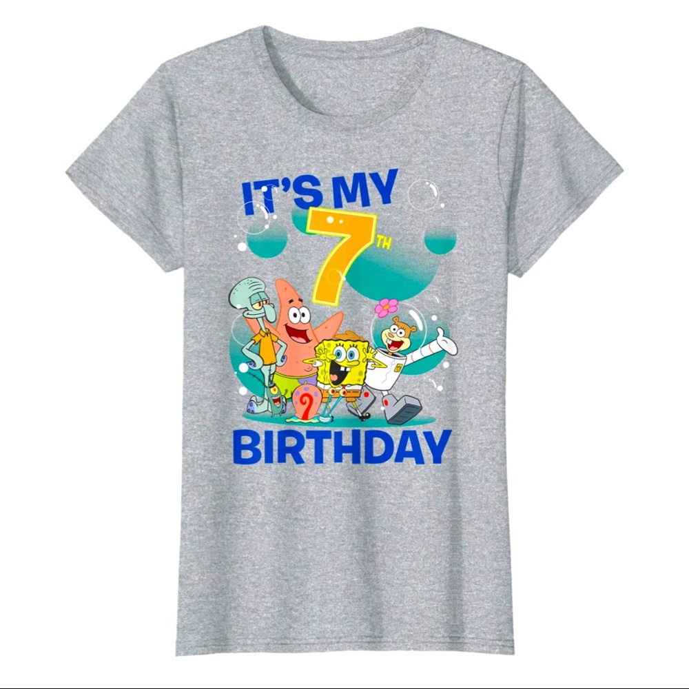 SpongeBob SquarePants 7th Birthday T-Shirt